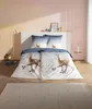 Estella Mako-Satin Bettwäsche 135x200 City Lama Sterne blau Produktbild-Vorschau 6