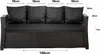Cuscini per divano da giardino - Nero|Seduta 180x50x7, Anteprima dell’immagine prodotto 2