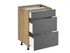 A kitchen cabinet with three drawers, shown from a three-quarter view against a white background. Produktbild-Vorschau