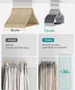 A comparison of two types of clothes hangers, showing the space-saving aspect of one type. Náhľad obrázku produktu