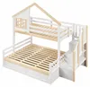 Etagenbett 90x200 & 140x200 cm Massivholz, Hausbett mit Produktbild-Vorschau 8