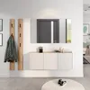 Flurschrank Schuhschrank 138cm in Beige mit Eiche LAPUA-01 Produktbild-Vorschau 5