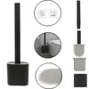 Brosse WC sur pied/mural en silicone compacte noire Voir les images du produit 1