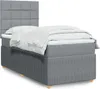 Boxspringbett mit Matratze Hellgrau 100x200 cm Stoff Produktbild-Vorschau 2