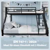 A bunk bed in a child's bedroom with decorative elements and text overlay. Podgląd zdjęcia produktu