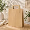 Papiertüten 18x9x22 cm Braun – Geschenktüten Set 250 Stück – Papiertragetaschen Podgląd zdjęcia produktu