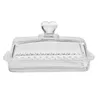 Butterdose aus Glas 17×10,5×10 cm mit Deckel – elegante Produktbild-Vorschau 1