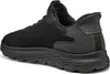 A black Geox sneaker shown from the side and back. Voir les images du produit