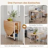 Mondeer Table de cuisine pliante avec 2 étagères et Voir les images du produit 3