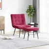 vidaXL Relaxsessel mit Hocker Weinrot Samt Produktbild-Vorschau 2