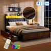 INONEFT Polsterbett 180x200cm mit USB und Steckdosen, 4 Produktbild-Vorschau 4