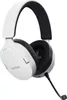 A white gaming headset with a black headband and earcups, shown from a side angle. Produktbild-Vorschau