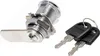 A silver lock and two black keys are shown against a white background. Produktbild-Vorschau