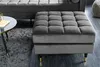 Moderner Hocker COMFORT 80cm grau  Samt Taschenfederkern Produktbild-Vorschau 3
