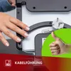 A hand is shown near a power cord and plug, with a thumbs-up gesture and text overlay. Produktbild-Vorschau