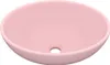 vidaXL oválne umývadlo Matt Pink 40x33 cm Keramika Náhľad obrázku produktu 1