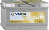 A VARTA Silver Dynamic AGM car battery is shown from a front-facing angle against a white background. Produktbild-Vorschau