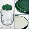 A collage of images showing a glass jar with a green lid, a close-up of the lid's top, and a close-up of the lid's interior. Podgląd zdjęcia produktu