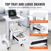 A medical cart with an ultrasound machine on top, showcasing its storage features. Produktbild-Vorschau