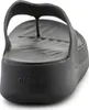 A close-up, rear view of a black Crocs platform flip-flop. Voir les images du produit