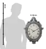 Clayre & Eef Wanduhr 56x6x76 cm Silberfarbig Kunststoff Produktbild-Vorschau 3