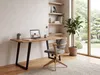 FineBuy Schreibtisch 180 cm Akazie Massivholz / Metall Produktbild-Vorschau 2