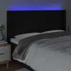 vidaXL LED Kopfteil Schwarz 163x16x118/128 cm Stoff Produktbild-Vorschau 4