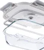 Close-up of a glass food container and its lid, showing the seal and locking mechanism. Anteprima dell’immagine prodotto
