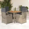 5-tlg. Garten-Essgruppe mit Kissen Grau Poly Rattan Produktbild-Vorschau 2