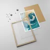 Gerahmtes Poster - Rahmen in heller Eiche - Golden Türkis Produktbild-Vorschau 4