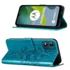 Lederhülle für Motorola Moto E13 Schmetterling Prägung Flip Produktbild-Vorschau 3