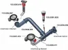 An exploded diagram of a plumbing system, likely for a sink or basin, with various parts labeled with numbers and German text. Produktbild-Vorschau