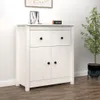 vidaXL Príborník biely 70x35x80 cm Masívne borovicové drevo Náhľad obrázku produktu 2