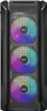 A computer case with three illuminated fans on the front. Produktbild-Vorschau