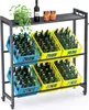 DanDiBo Getränkekistenregal 6 Kisten mit Ablagefäche Rollen Produktbild-Vorschau 1