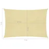 vidaXL Voile d'ombrage 160 g/m² Beige 6x7 m HDPE Voir les images du produit 14