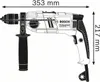 A technical drawing of a Bosch Professional hammer drill with dimensions indicated. Anteprima dell’immagine prodotto
