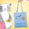 Mr. & Mrs. Panda Tote Bag Kaffee Bohne - Sky Blue - Produktbild-Vorschau 2