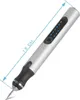 A silver and black USB engraving pen with a pointed tip, shown diagonally against a white background. A blue line with arrows indicates a length of 12 cm. Náhled obrázku produktu