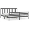 vidaXL Massivholzbett mit Kopfteil Grau 200x200 cm -  Produktbild-Vorschau 3