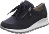 A studio shot of a single navy blue women's sneaker with a wedge sole. Náhľad obrázku produktu