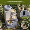 COSTWAY 4-stufiger Springbrunnen, Gartenbrunnen mit LED Produktbild-Vorschau 6