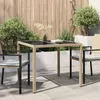 vidaXL Table de jardin beige 90 x 90 x 75 cm en rotin Voir les images du produit 2