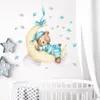 Wandtattoo Babybär auf dem Mond, 60 x 40 cm, Abziehbar für Produktbild-Vorschau 2