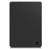 A black tablet case is shown closed and standing upright against a white background. Produktbild-Vorschau