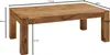 A wooden coffee table with dimensions indicated by measurement lines and text. Produktbild-Vorschau