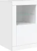 A white bedside table with a glass shelf and a drawer. Produktbild-Vorschau