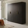 Kleiderschrank, Drehtürenschrank Schwarz mit Ablageflächen und Kleiderstangen Breite 200 cm Produktbild-Vorschau