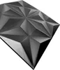 A close-up, angled view of a single dark gray 3D wall panel with a geometric, faceted design. Produktbild-Vorschau