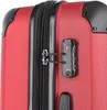 A close-up of a red suitcase with a black TSA lock. Produktbild-Vorschau